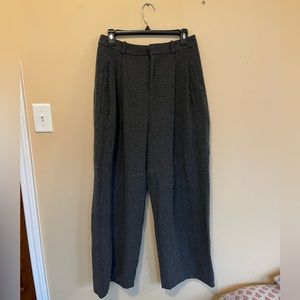 Wide-leg high rise banana republic wool mix slacks